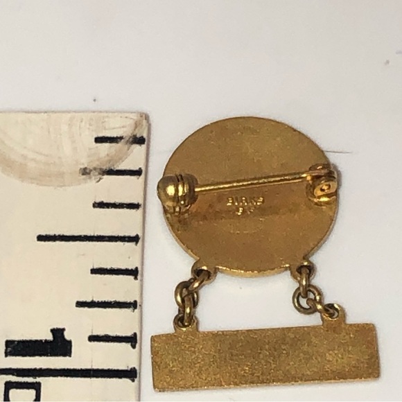 Vtg Birks Gold Filled Catholic Women’s League For God & Canada Enamel Pin 1” - Picture 3 of 3